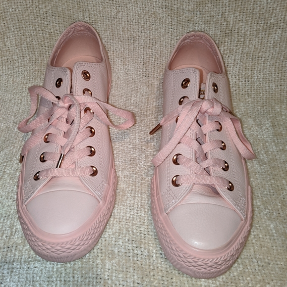Converse Accessories - COPY - Converse pink leather with gold snakeskin …